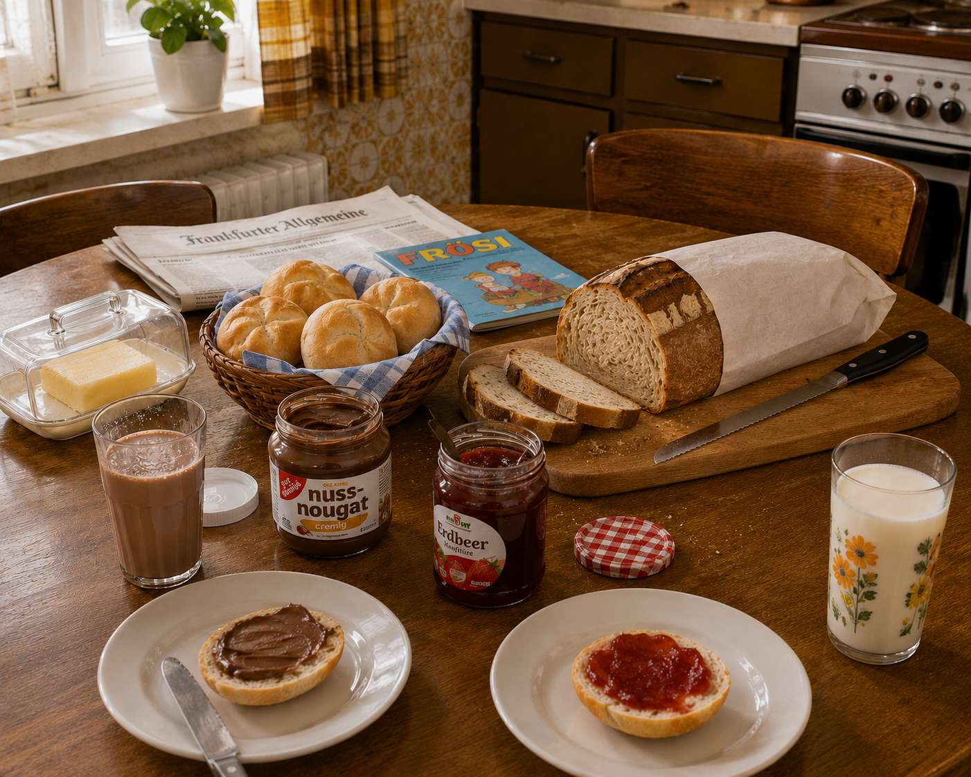 A vintage German breakfast table